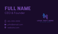 Tech Stripe Letter H Business Card