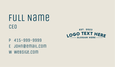 Business Agency Wordmark Business Card