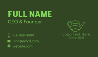 Minimalistic Green Teapot Business Card Design
