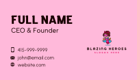 Bow Girl Superhero  Business Card Image Preview