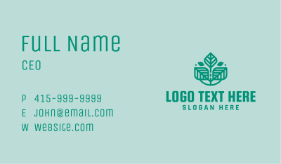 Geometric Natural Leaves Business Card