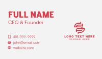 Red Application Letter S Business Card Design