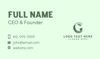 Green Ribbon Letter C Business Card
