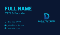3D Blue Letter D Business Card