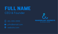 Elegant Blue Ampersand Business Card
