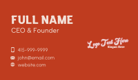 Retro Cursive Wordmark Business Card