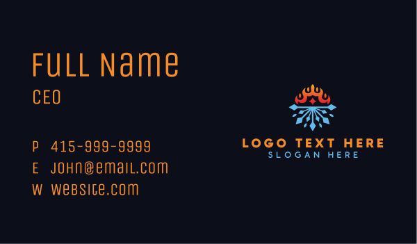 Heating Cooling Temperature Business Card Design