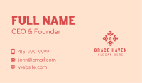 Red Direction Lettermark Business Card