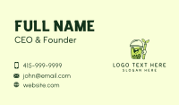 Matcha Milk Tea Mascot Business Card Design