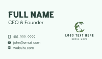 Green Cannabis Leaf Letter  Business Card