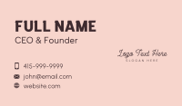 Feminine Spa Wordmark Business Card