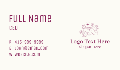 Whimsical Hand Floral  Business Card