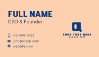 Digital Letter Q Business Card Design
