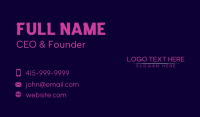 Neon Pink Wordmark  Business Card Design