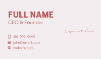 Red Signature Wordmark Business Card Design