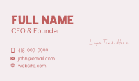 Penmanship Business Card example 1