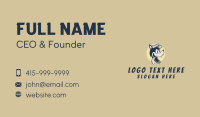 Cartoon Wild Wolf Hat Business Card