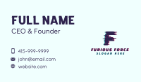 Tech Anaglyph Letter F Business Card