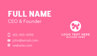 Pink Letter W Business Card Design