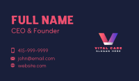 Gradient Modern Letter V Business Card Image Preview