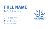 Blue Polygon Lawyer Scales Business Card