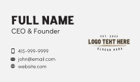 Generic Retro Wordmark  Business Card