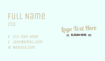 Stylish Cursive Wordmark Business Card Image Preview