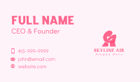 Pink Girly Letter A Business Card