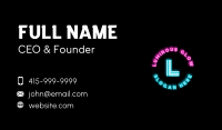 Neon Light Lettermark Business Card Image Preview