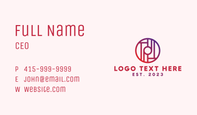 Modern Gradient Letter O Business Card Image Preview