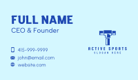 Blue Piping Letter T Business Card