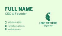 Green Peacock Leaf Business Card Design