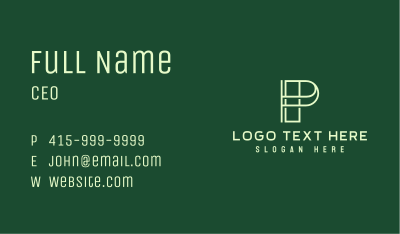 Linear Letter P Business Card