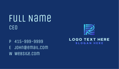 Generic Technology Letter R Business Card