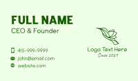 Green Natural Hummingbird Business Card Design