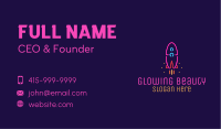 Neon Space Rocket Business Card