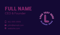 Cool Neon Lettermark Business Card