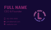 Cool Neon Lettermark Business Card Design