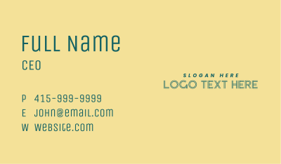 Creative Clothing Wordmark Business Card