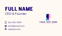 Digital Fintech Letter P Business Card Design