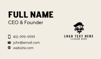 Black Hipster Beard Business Card