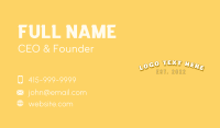 Yellow Playful Wordmark Business Card Design