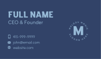 Blue Circle Letter Business Card