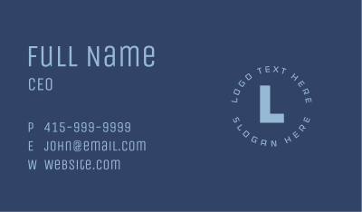 Blue Circle Letter Business Card