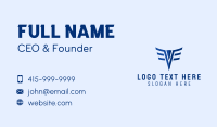 Blue Pilot Wings Letter V Business Card