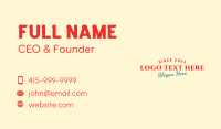 Retro Restaurant Wordmark Business Card Design