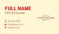 Retro Restaurant Wordmark Business Card