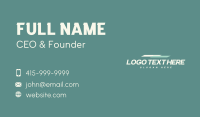 Shipment Business Wordmark Business Card