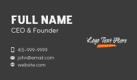 Casual Graffiti Style Wordmark Business Card