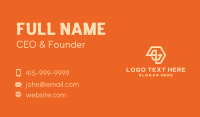 Orange Abstract Hexagon Business Card